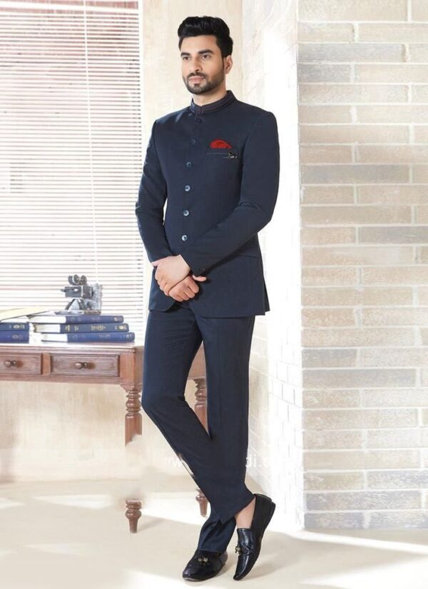 Men SB5 BASIC BANDHGALA-REG Self Design Suit - Image 2